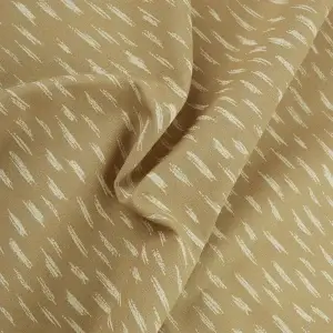 پارچه کتان نخ طرح باران رنگ کرم